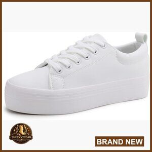 Platform Sneakers Lace Up Walking Shoes Comfortable Casual Fashion